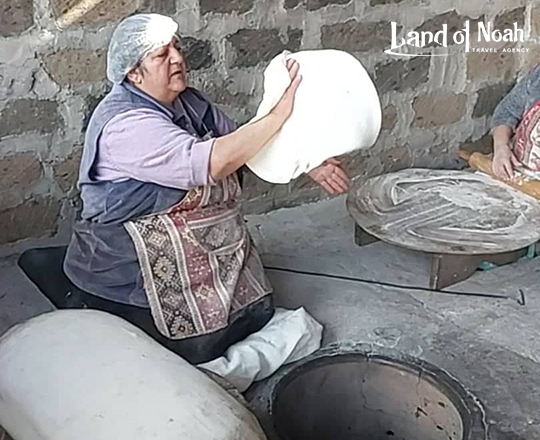 Lavash baking in Garni